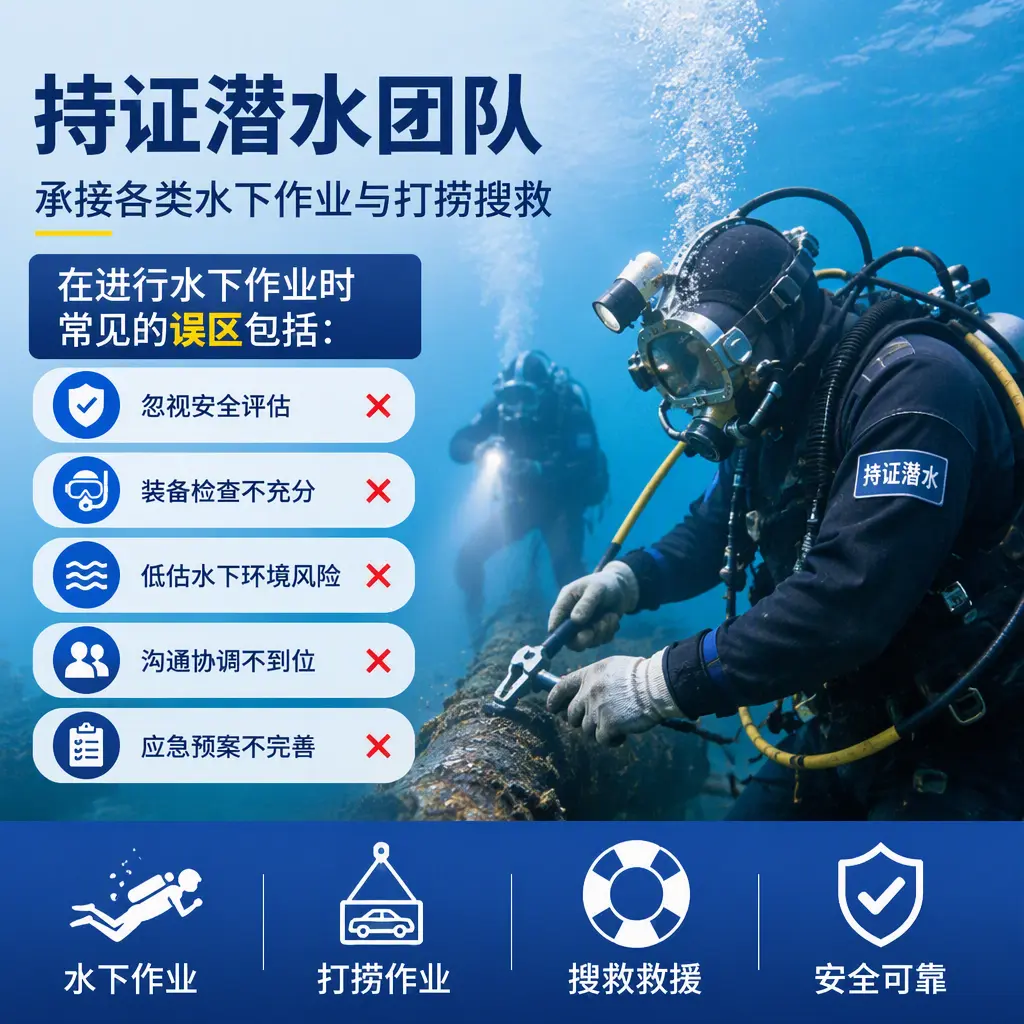 持证潜水团队，承接各类水下作业与打捞搜救石棉